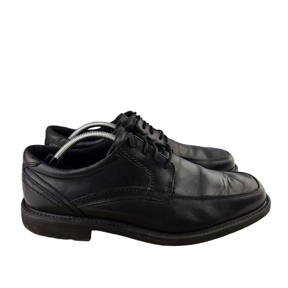 Rockport Leader 2 A13013 Mens 11.5 Black Letaher lace Up Square Apron Toe Oxford